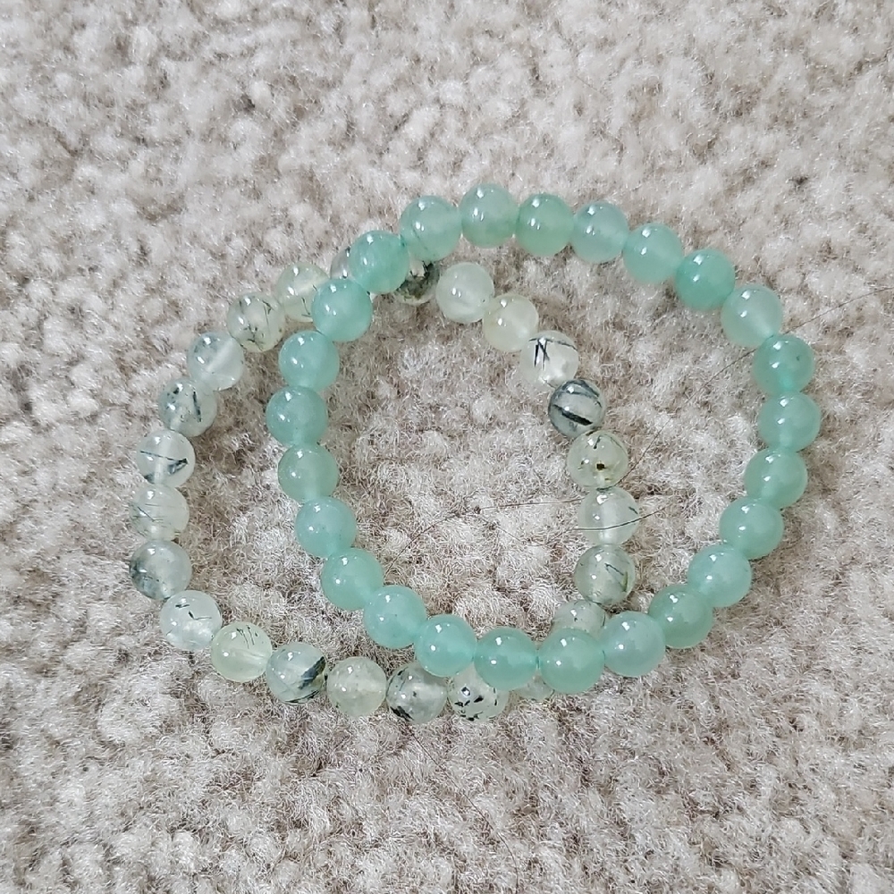 Elegant Green Beaded Bracelet Set